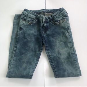 Bullhead medium+dark denim skinny jeans size 0